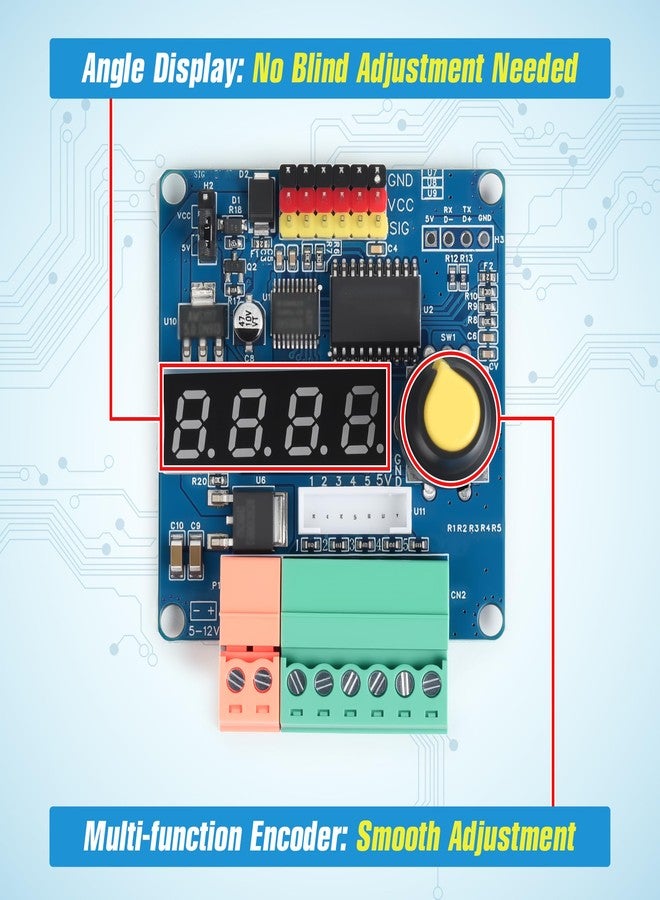 Starry RC Servo Tester 6-Channel Servo Controller Board-PWM Speed/Angle Adjustable, 90/180/270 Degree 3 Modes for Servo Testing Robotic Arms MG995/SG90 - Image 4